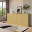 Buffet 62,6 po avec rangement, buffet à 4 portes avec tablettes, crédence en bois d'ingénierie, bar et meuble télé-297483697