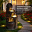 Fontaine d'extérieur avec lumières, cascade de casiers à 4 niveaux pour jardin et patio, conception rustique avec DEL intégrée