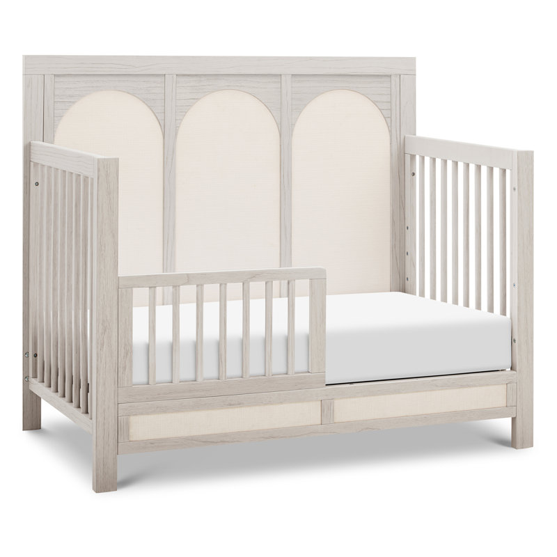 Eloise 4-in-1 Convertible Crib, White Driftwood/Performance Pearl Eco-Weave
