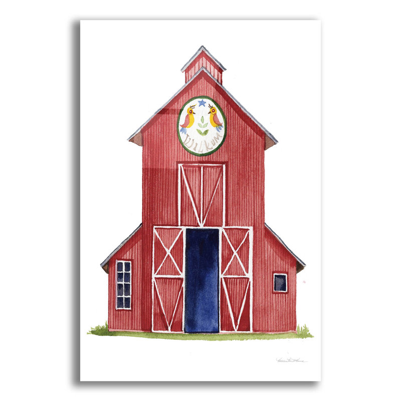  «Life On The Farm Barn Element 2» par Kathleen Parr, art mural en verre acrylique, 16 po x 24 po, H 24 po x l 16 po