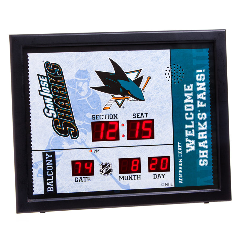 Horloge murale bluetooth NHL, San Jose Sharks