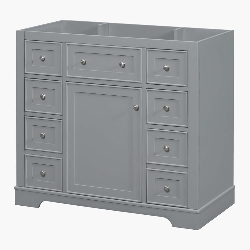 Meuble-lavabo polyvalent avec plusieurs options de rangement pour une organisation améliorée, Gris
