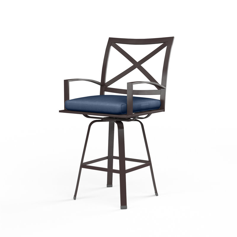 Tabouret de comptoir pivotant avec coussin Mulcahey, Tabouret de comptoir (siège d'une hauteur de 26 p