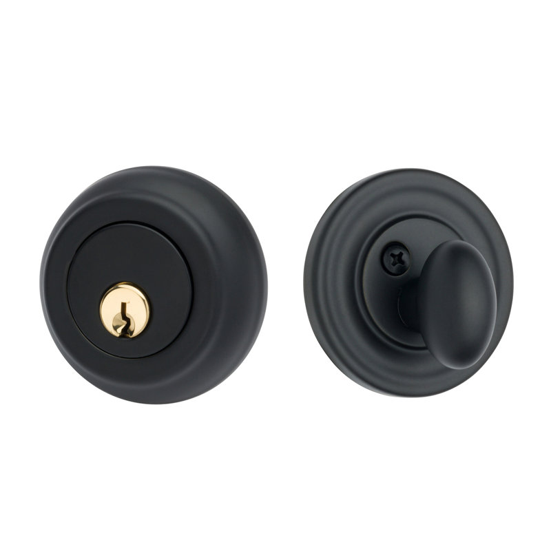 Pêne dormant cylindrique simple à profil bas, Noir mat