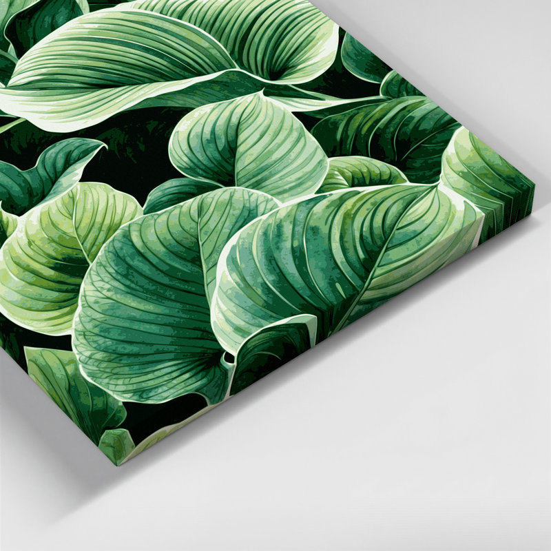 "Watercolor Botanical 44", art mural sur toile verte