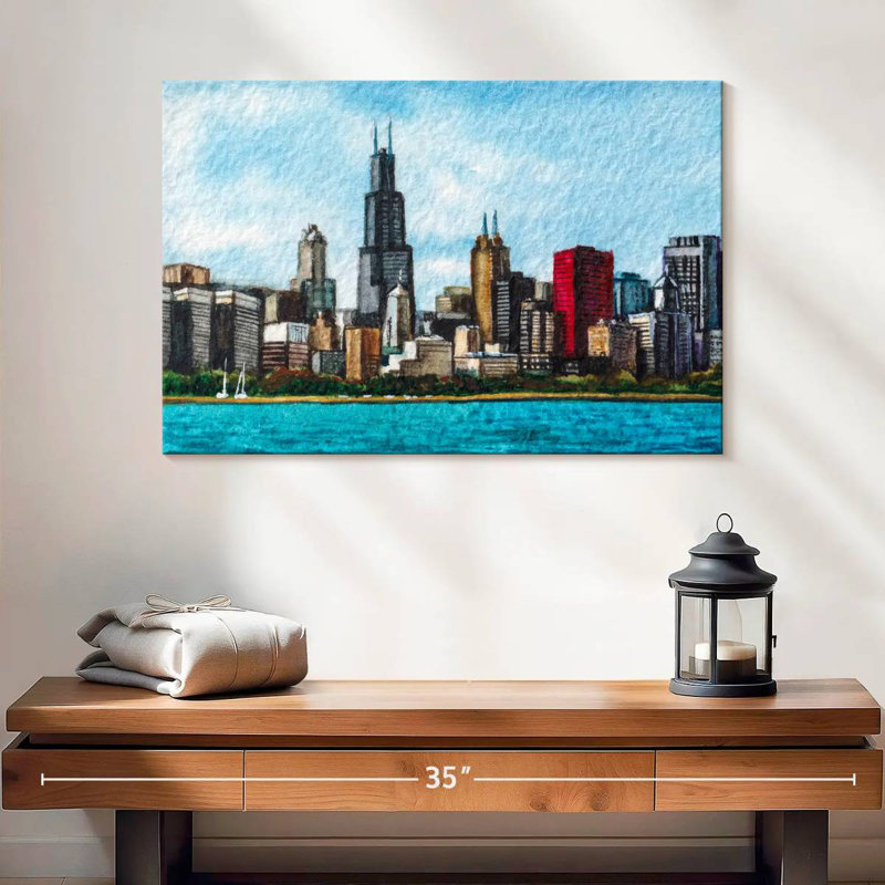 Horizon de Sirci à Chicago, H 16 po x l 24 po