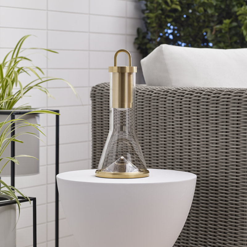 Kandella Accent Rechargeable Table Lamp, Natural Brass