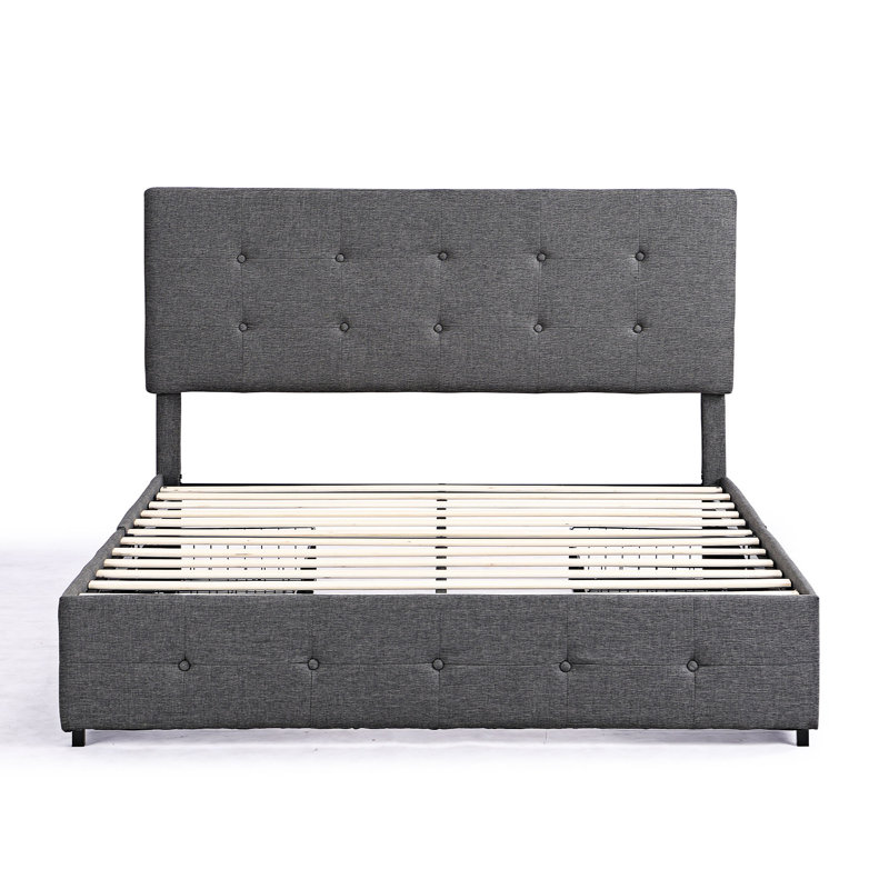 Grand lit plateforme avec rangement, Double