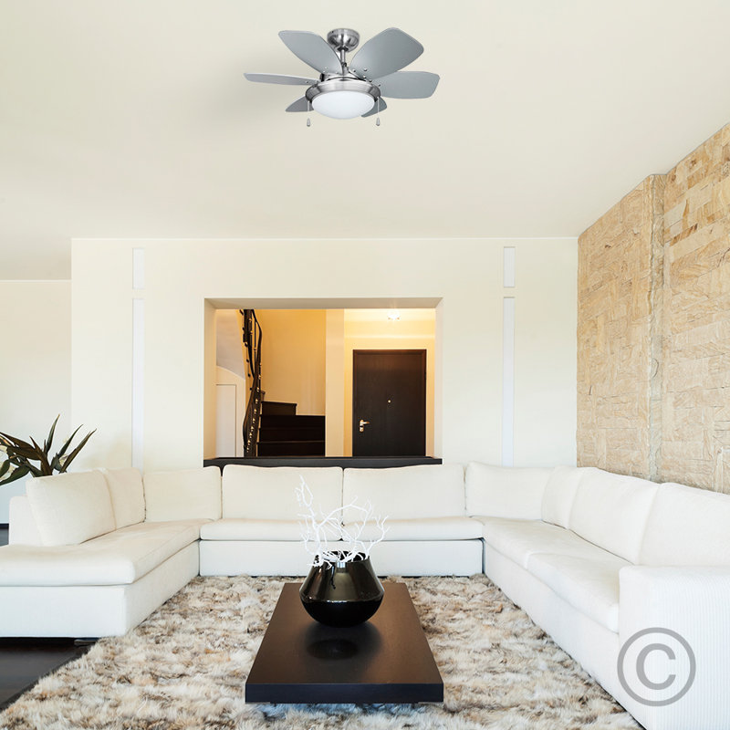 Paschke 76cm Ceiling Fan with Light Kit, No
