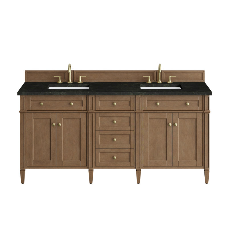 Meuble-lavabo double l 72 po Dussault, 8 po, Fantôme, Pacane