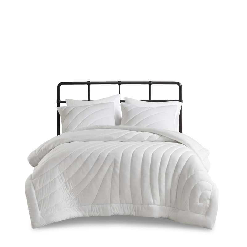 Soft Bedding Sets, California King Comforter + 2 King Shams, White