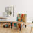Cubism Experiment With Minimalist I - Upholstered Modern Slipper Chair, Teal Accent Chair