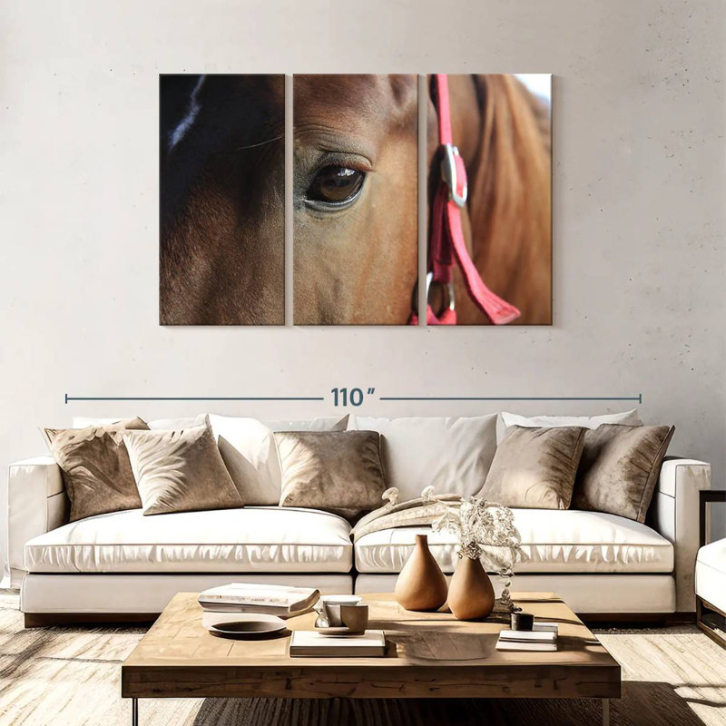 Œil de cheval brun, H 48 po x l 74 po