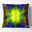 Vitrail vert doré fractal - Coussin imprimé abstrait-30617369-30617373