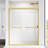 56 - 60 In. W X 72 H Sliding Shower Door, Adjustable Semi-, Thick Clear Tempered Glass, Brushed Gold 304 Stainless Steel Handles Glass Door Width Height, Semi ,