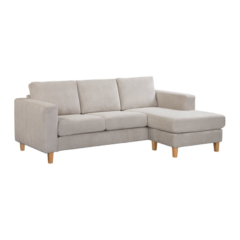 Laighla 4 Seater Sofa & Chaise, Creme, Beech, Right Hand Facing