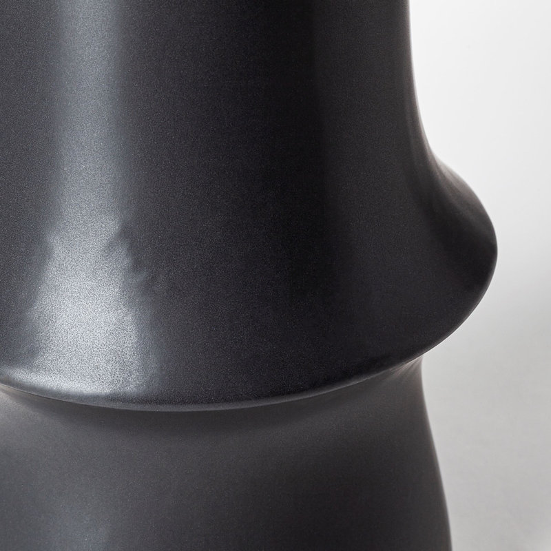 Ceramic Table Vase, Black, 17" H x 6" W x 6" D