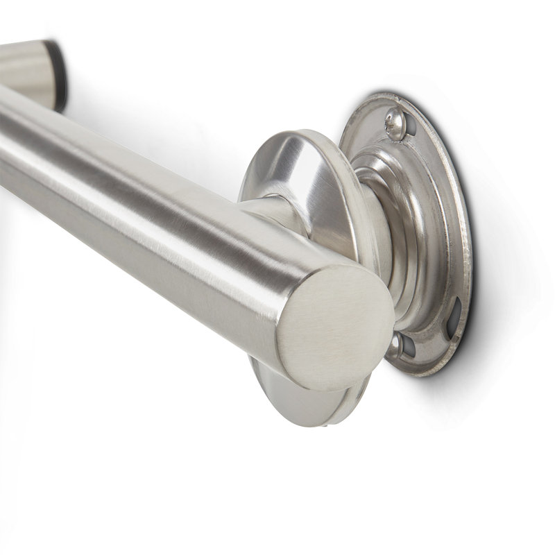 Lifestyle & Wellness Zuma Angled Wall-Mount 38" Left-Handed Grab Bar, Satin Stainless