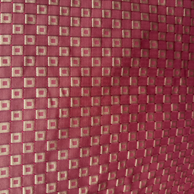 Urban Fabric | Shiny Small Square Silk Fabric | Drapery & Curtain Fabric-Tagged, Scarlet