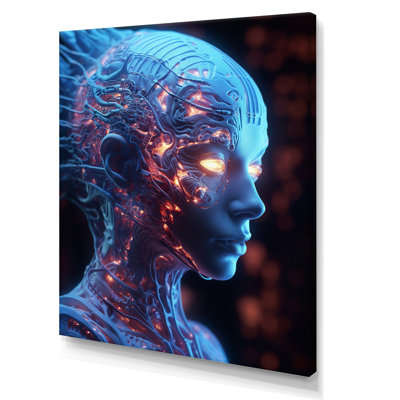 Portrait de science-fiction d'une femme iridiscente futuriste