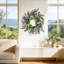 20" Spring Floral Wreath – Lavender & Blossom Décor with Rattan Base