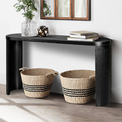 Table d'entrée 60 po avec pieds courbés, installation personnalisable pour une utilisation polyvalente dans n'importe quelle pièce