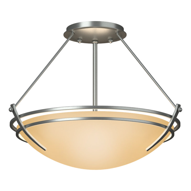 Tryne Semi Flush Mount, Vintage Platinum, Sand, 12.5" H x 16.4" W x 16.4" D