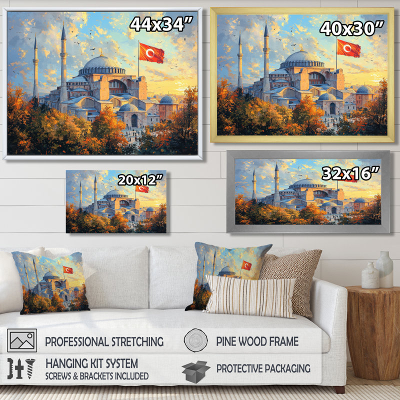 «Hagia Majesty In Turquie - Impression sur toile», Ne pas appliquer, H 12 po x l 20 po, Toile tendue