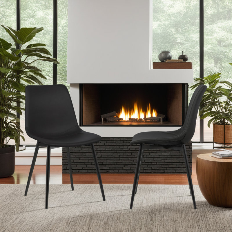 Bixler 44cm H Upholstered Side Chair, Black