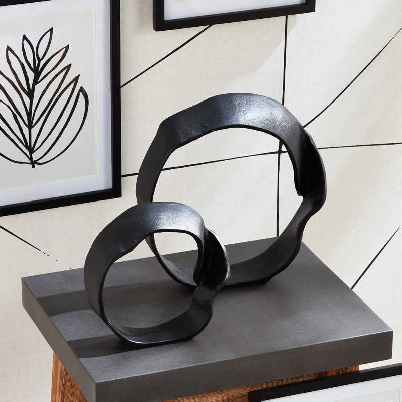 2 Piece Rowan Sculpture Set, Black