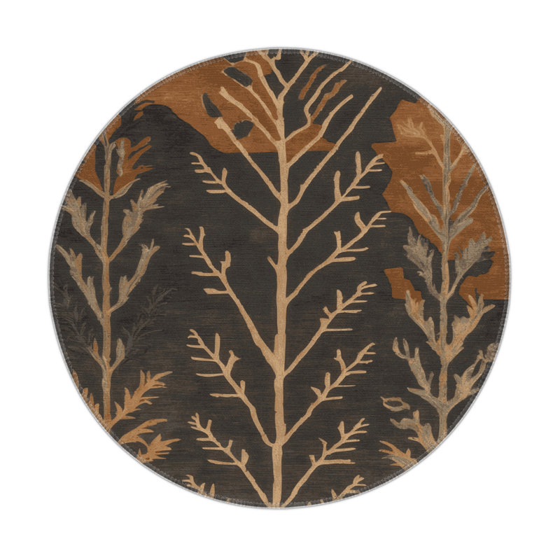 Tapis intérieur et extérieur gris Nature, Rond 5 pi