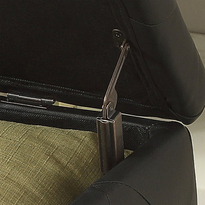 Banc de rangement capitonné en cuir reconstitué avec décor en cristal