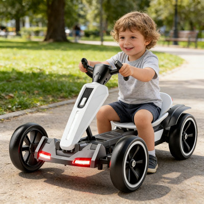 12V Electric Kids Pedal Go Kart, Foldable Ride On Toy With Adjustable Seat,ASTM & CPSIA Certified