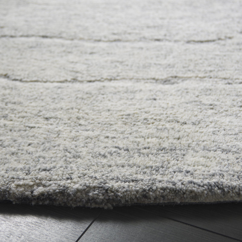 Missouri Ebony Hand Tufted Wool Abstract Rug, Round 6'