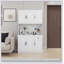 Armoire de cuisine autoportante avec tablettes réglables, comptoir de four à micro-ondes et grand espace de rangement-826766211