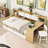 Wooden Daybed with Cabinets, Desk and Drawers-1428295402-1428295403