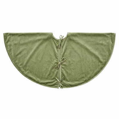 Jupe de sapin de Noël luxueuse en velours vert mousse classique 60 po