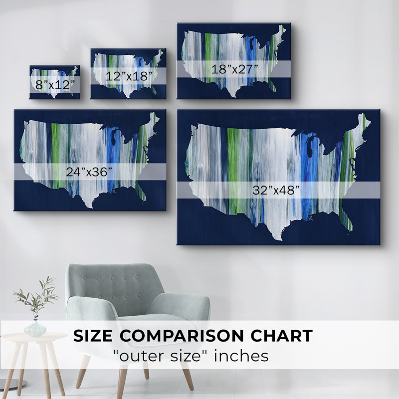 Coup de pinceau États-Unis - Cavas enveloppés de galerie, 32 x 48