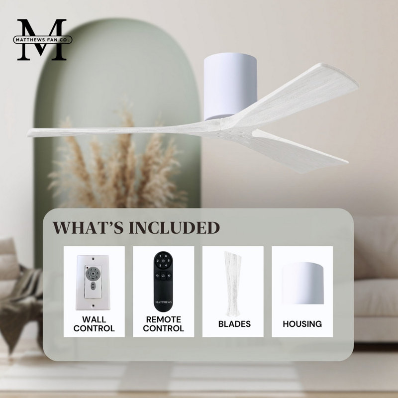 Irene Ceiling Fan, Gloss White, Matte White, 42"