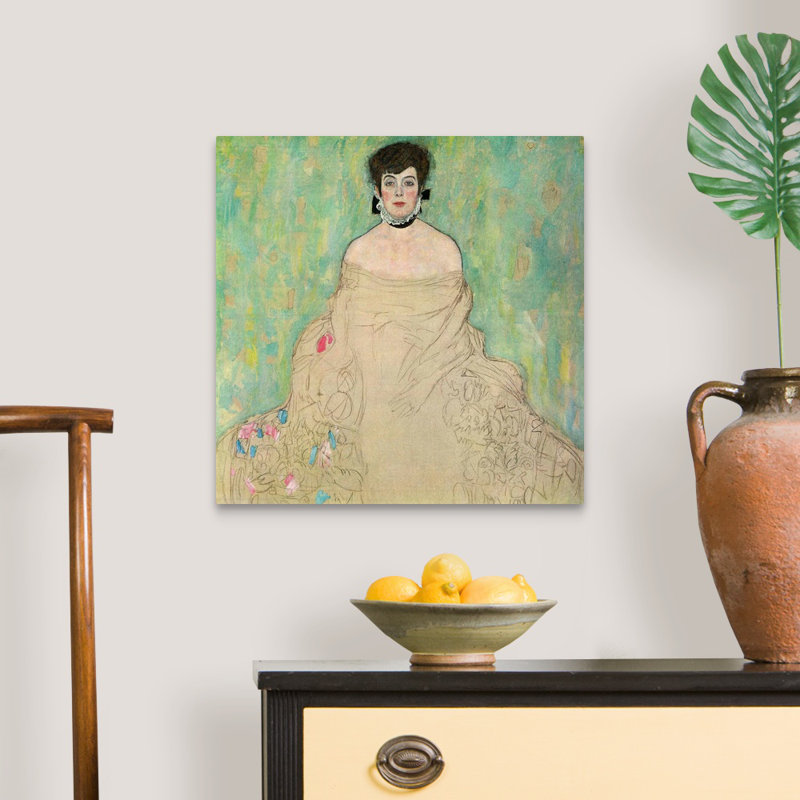 Reproduction d’art sur toile, "portrait d’Amalie Zuckerberg, 1917-1918" par Gustav Klimt, H 20 po x l 20 po x P 1,25 po