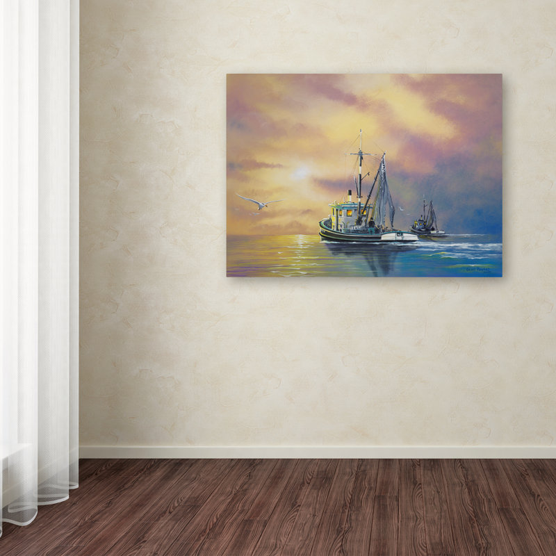 « working on the water », reproduction d’impression sur toile tendue, H 18 po x l 24 po