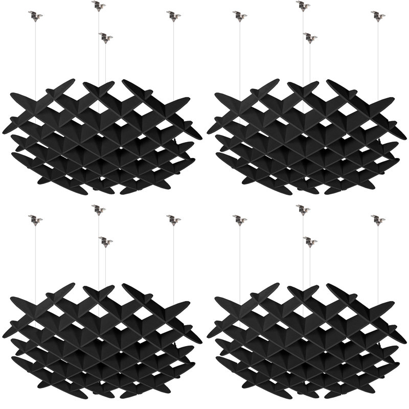 VIVO Acoustic Ceiling Waffle Panel, 4-Pack, White
