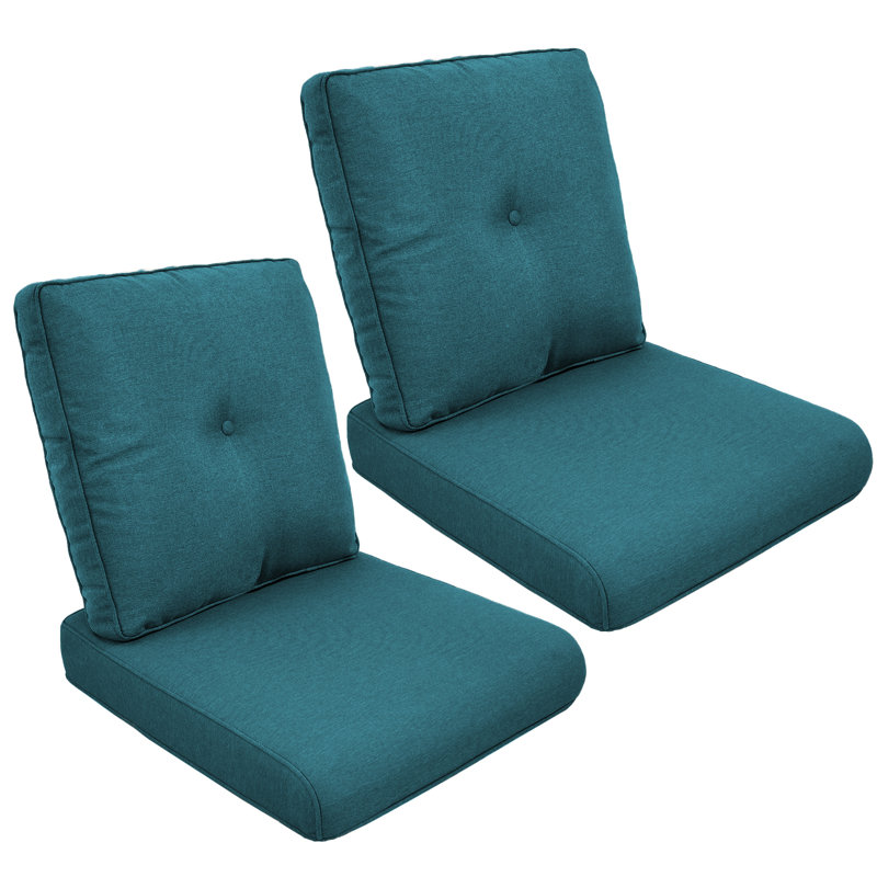 Coussin de siège / dossier d'extérieur Schutt, Bleu paon, 2 coussins de siège / dossier