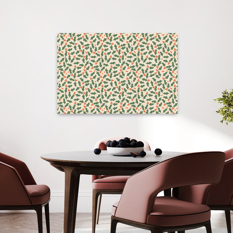 Christmaspatternno39 Classic Retro Vintage Nature Plant Wall Art Print 1 Piece Wrapped Canvas Wall Art, 60.96cm H x 91.44cm W