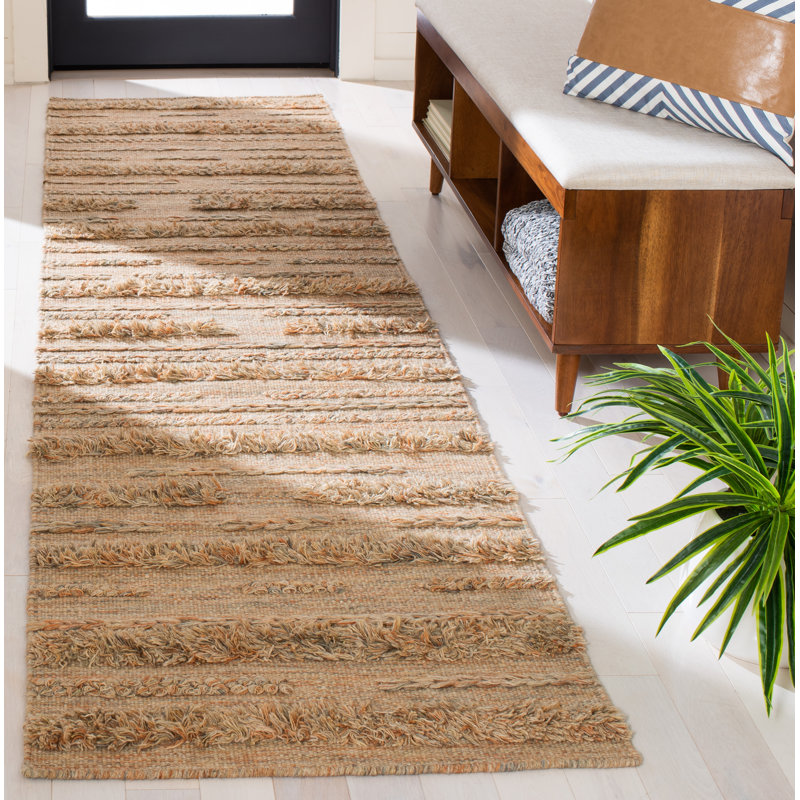 Hartzler Handmade Flatweave Beige/Orange Area Rug, Runner 2'3" x 9'