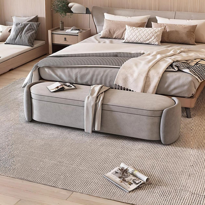 Eco-friendly multi-functional bed stool, Light Gray