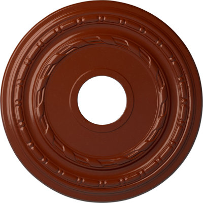 Endurathane Dublin Ceiling Medallion, 15 3/8"OD x 3 5/8"ID x 1"P (Fits Canopies up to 8 1/4"), Hand-Painted Firebrick Finish