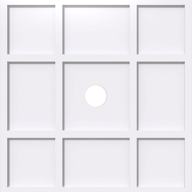 Médaillon de plafond contemporain en PVC de qualité architecturale 18 po x P 2 po x P 6 1/4 po x P 1 po