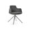 Dervish 18.5 " H Wool and Faux Leather Upholstered Swivel Armchair