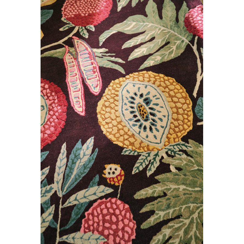 Hand Tufted Floral Area Rug, Rectangle 4'7" x 6'7"